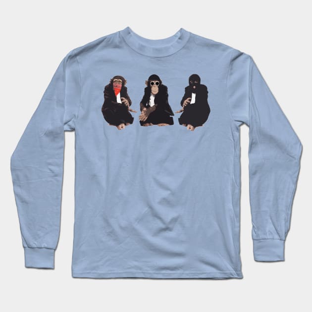 3 not so wise monkeys - Long Sleeve T-Shirt by Bonky